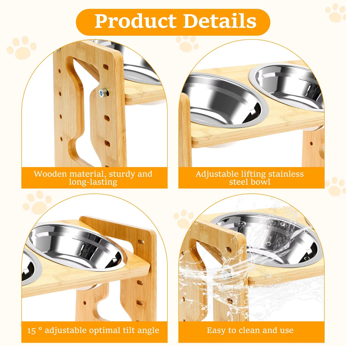 BaKay Vénia — Wooden feeder with 15° tilt
