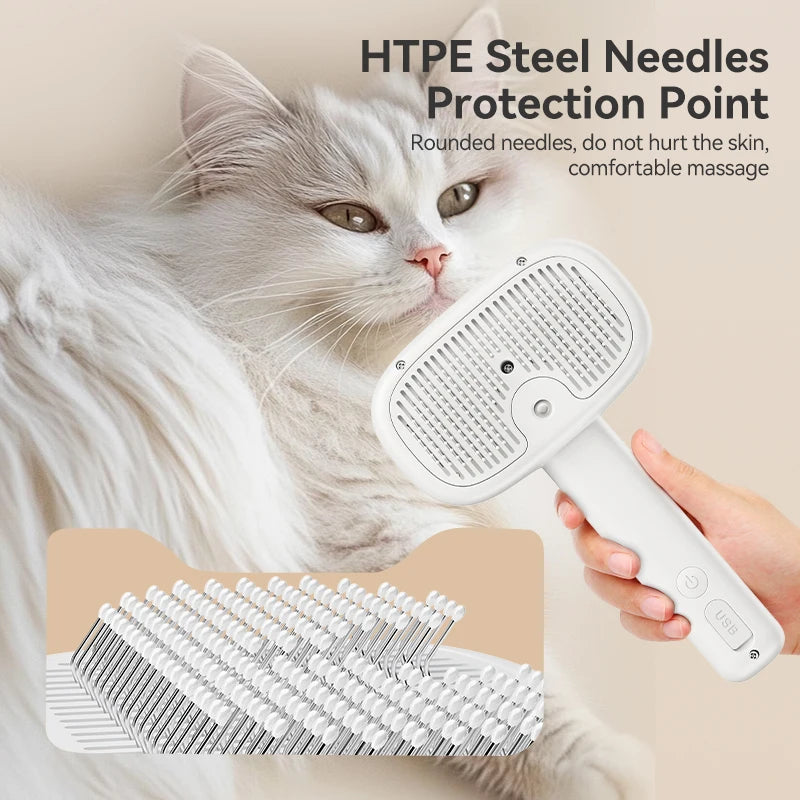 Steam Spray Grooming Comb — Gentle Hair Removal for Dogs & Cats