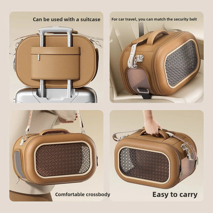 Cat bag, portable outdoor cat box, one shoulder crossbody, small cat space cabin, large capacity cat carrying bag, pet suitcase