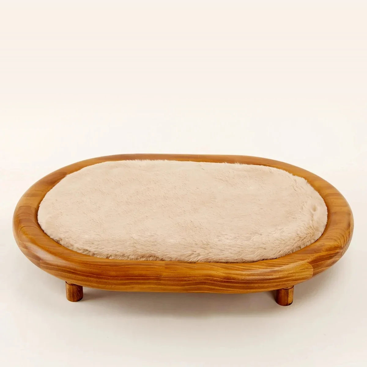 BaKay Brisa — cama em madeira com almofada caqui